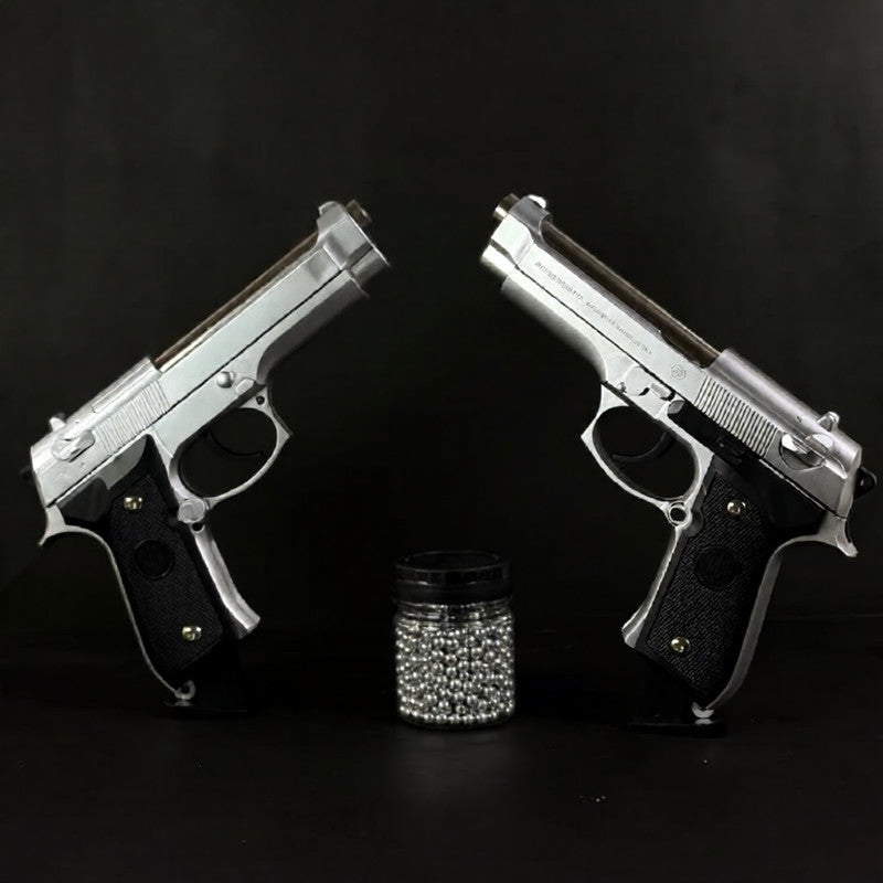 Silver M92 Beretta Airsoft Toy Gun | Realistic Design Safe Fun For Play
