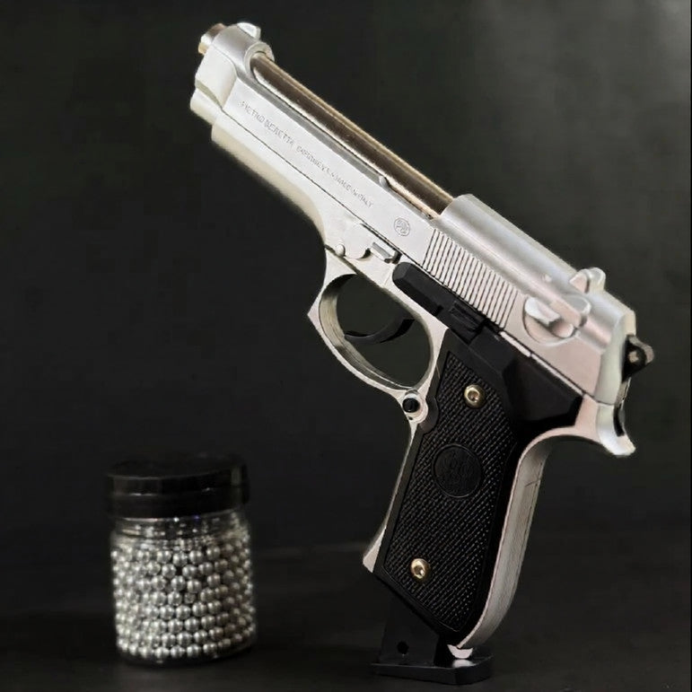Silver M92 Beretta Airsoft Toy Gun | Realistic Design Safe Fun For Play